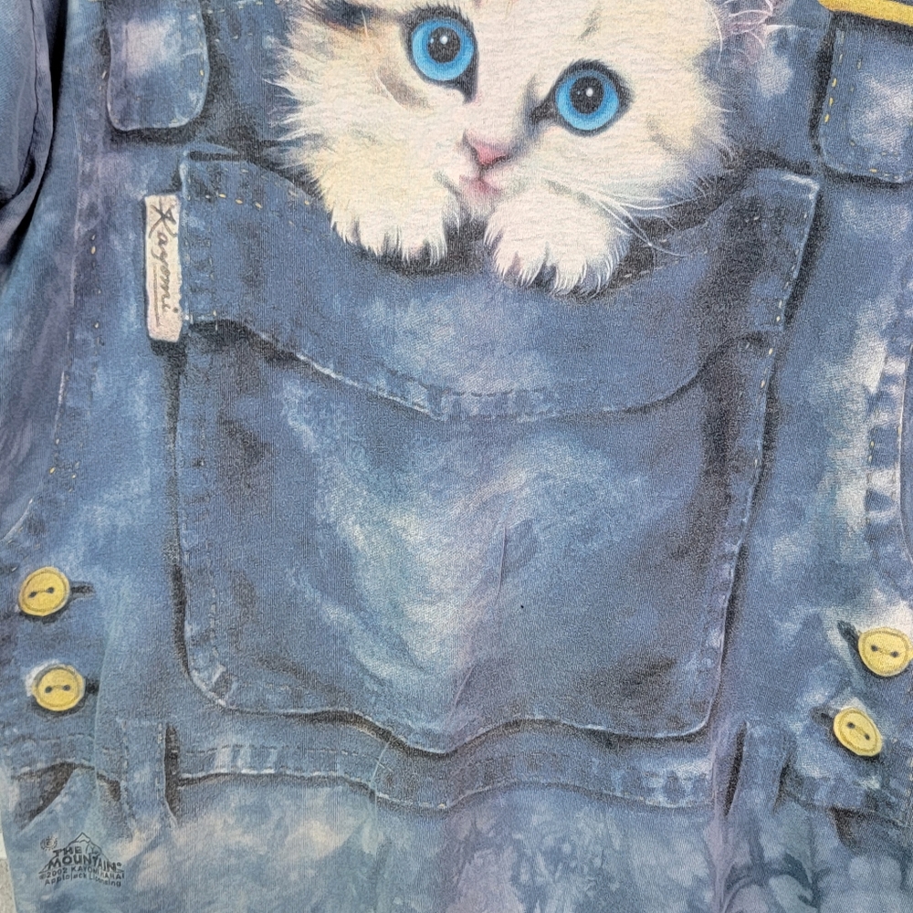 The Mountain Kitten Kitty Overalls Vintage Y2K Tie Dye Graphic Tee Men's Size L - Picture 11 of 16